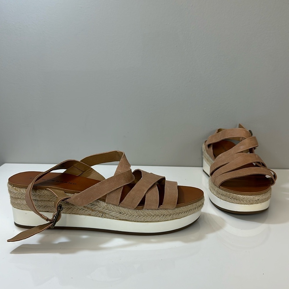 Lucky Brand Jokepa Brown Platform Wedge Espadrille Sandals Size 10